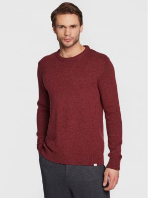Пуловер Solid винено червено