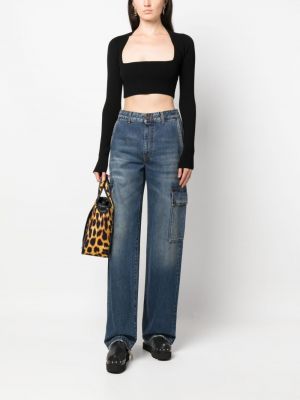 Straight fit džíny s kapsami Stella Mccartney modré