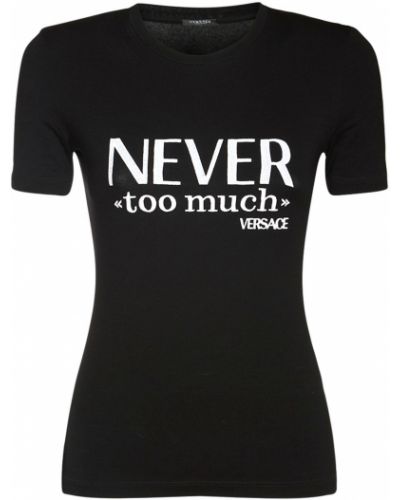 Haftowana koszulka Versace czarna