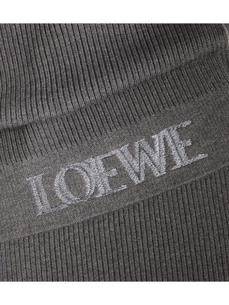 Sciarpa ricamata di lana Loewe grigio