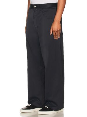 Pantalon en satin en coton avec poches Mm6 Maison Margiela noir