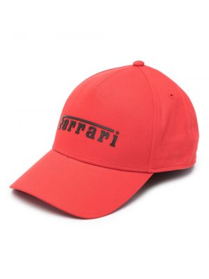 Bombažna kapa s šiltom Ferrari rdeča
