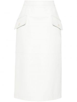 Kožená sukně Alberta Ferretti bílé