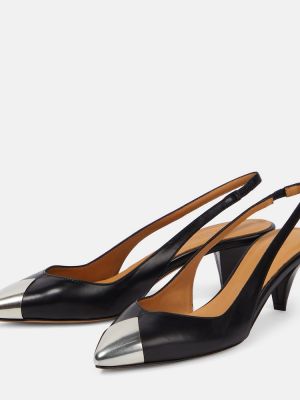 Pantofi cu toc din piele slingback Isabel Marant negru