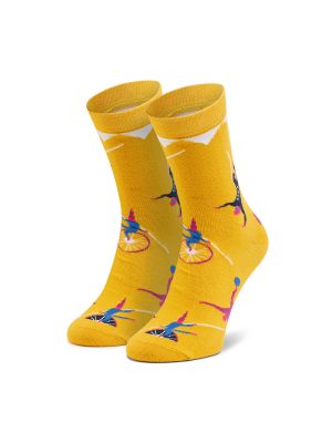 Calcetines de cintura alta con lunares Dots Socks amarillo