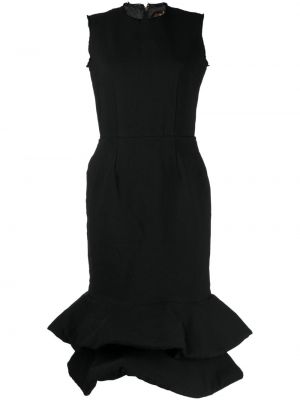 Přiléhavé midi šaty bez rukávů na zip Comme Des Garçons - černá