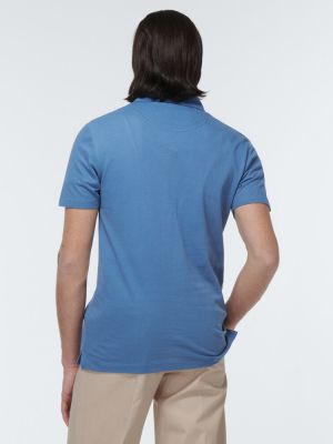 Pamučna polo majica Sunspel plava