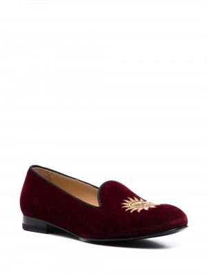 Chaussons en velours Scarosso rouge