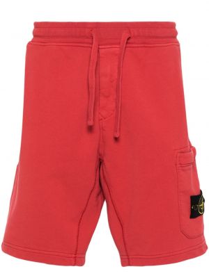 Shorts de sport en coton avec poches Stone Island rouge