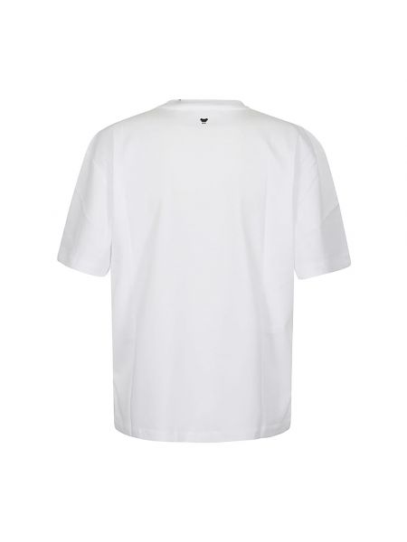 Koszulka bawełniana z nadrukiem Max Mara Weekend biała