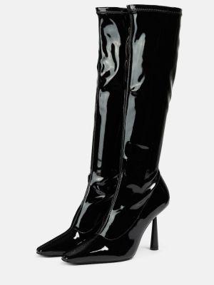 Botas altas de cuero de cuero sintético Gia Borghini negro