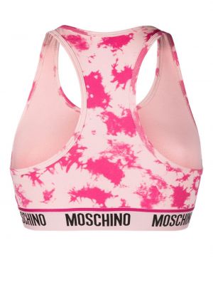Biustonosz z nadrukiem w abstrakcyjne wzory Moschino różowy