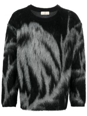 Пуловер с принт с кръгло деколте Untitled Artworks черно