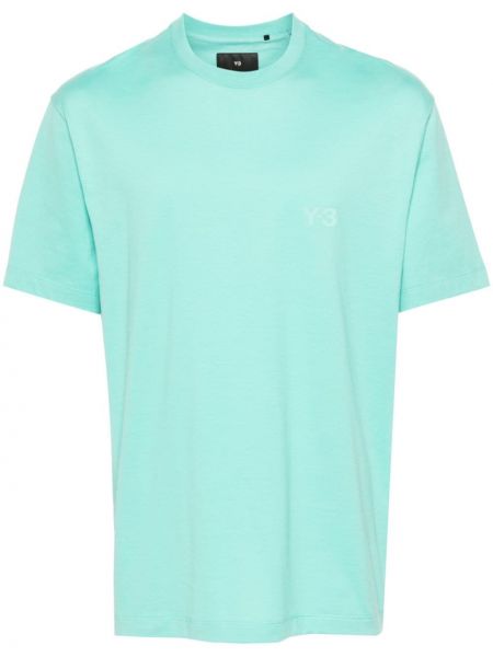 Kokvilnas t-krekls ar apdruku Y-3 zaļš