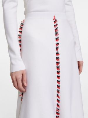 Hodvábna vlnená dlhá sukňa Gabriela Hearst biela