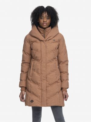 Prešívaný zimný kabát s kapucňou Ragwear hnedá