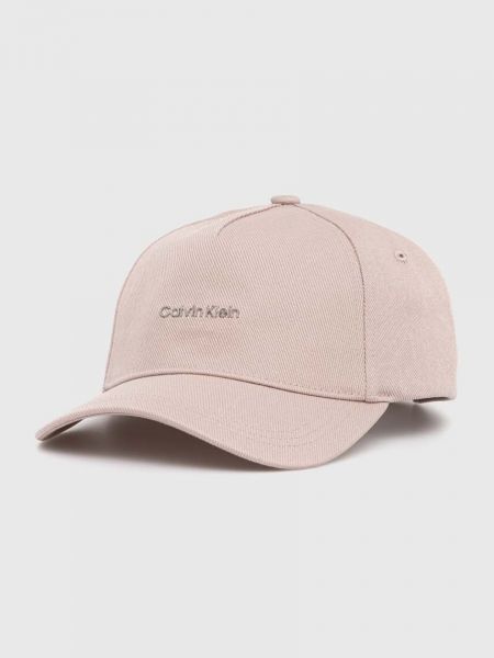 Pamučna kapa Calvin Klein ružičasta