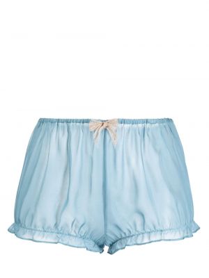 Pantaloni scurți cu funde de mătase Kiki De Montparnasse albastru