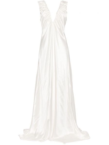 Βραδινό φόρεμα με λαιμόκοψη v Acler λευκό