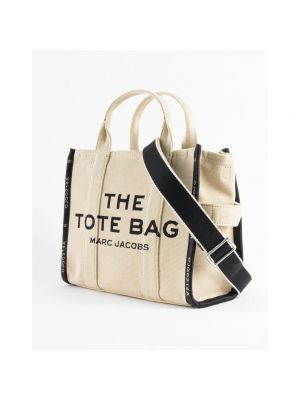 Einfarbige jacquard shopper handtasche mit taschen Marc Jacobs beige