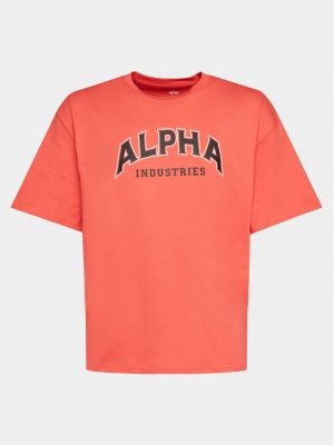 Relaxed fit marškinėliai Alpha Industries raudona