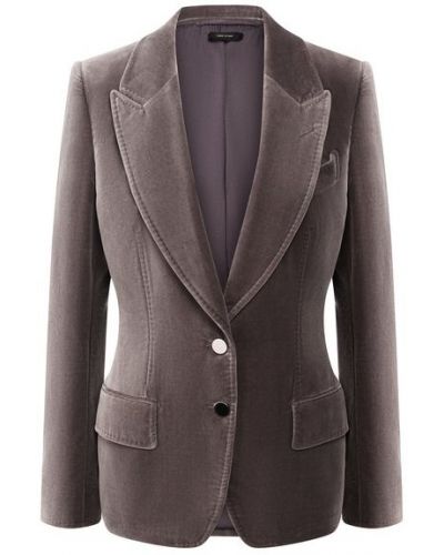 Бархатный пиджак Tom Ford, серый