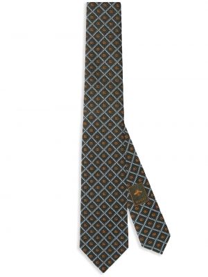 Καρό γραβάτα ζακάρ Gucci