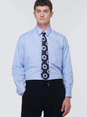 Svilena kravata s potiskom Comme Des Garcons Homme Deux modra