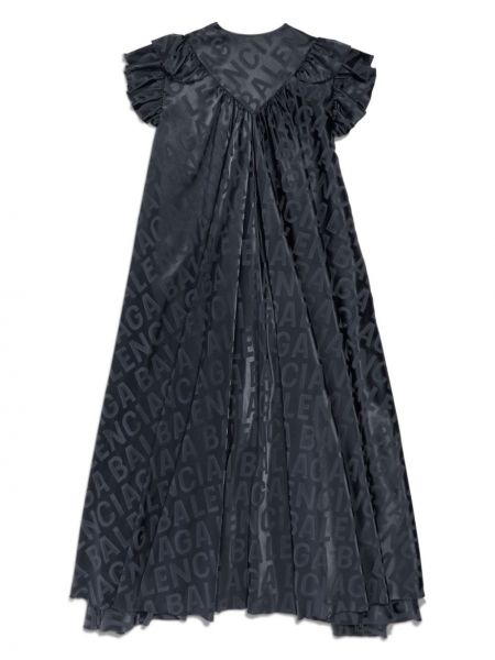 Večerní šaty s potiskem Balenciaga šedé