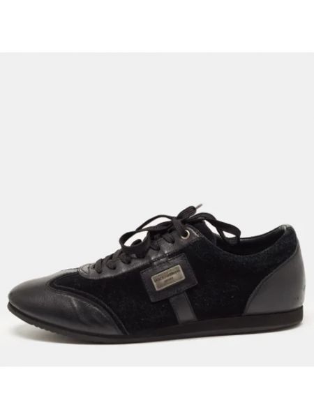 Sneakersy skórzane Dolce & Gabbana Pre-owned czarne