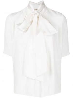 Blusa con lazo de seda Adam Lippes blanco