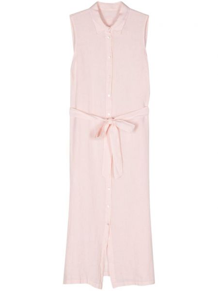 Λινή φόρεμα σε στυλ πουκάμισο 120% Lino ροζ