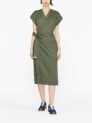 Bavlněné midi šaty Kenzo zelené