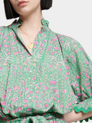 Bombažna obleka s cvetličnim vzorcem Juliet Dunn zelena