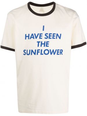 Bavlněné tričko s potiskem Sunflower bílé