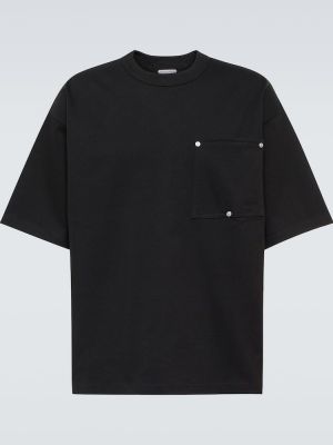 Oversize памучна тениска от джърси Bottega Veneta черно