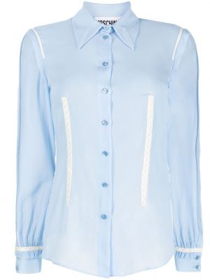 Camisa con apliques Moschino azul