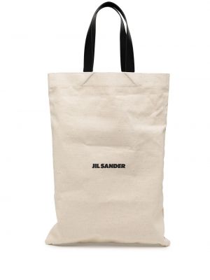 Oversize shopper handtasche aus baumwoll Jil Sander