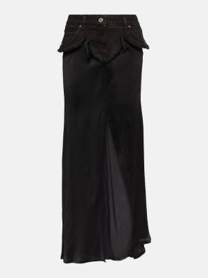 Satenska traper suknja Blumarine crna