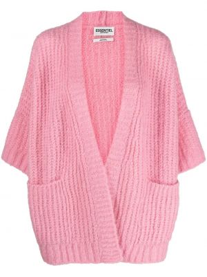 Mohair strikkegenser med trekvartlange ermer Essentiel Antwerp rosa