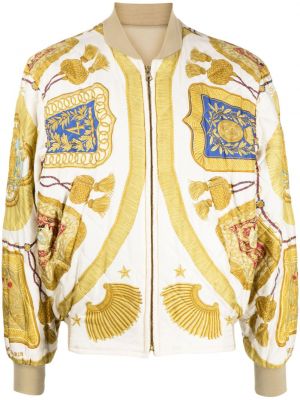 Giacca bomber con stampa reversibile Hermès beige