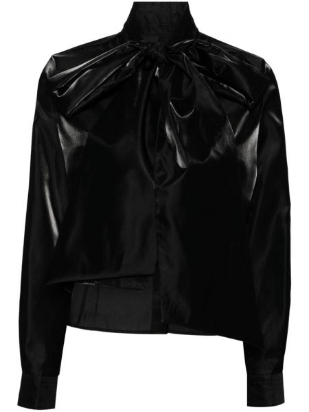 Satin sløjfe top Noir Kei Ninomiya sort