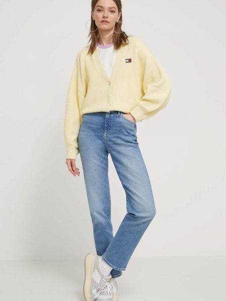 Kardigan bawełniany Tommy Jeans żółty