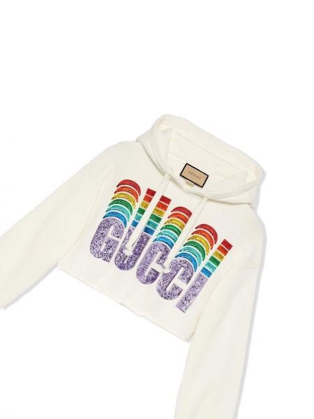 Pailletten hoodie Gucci weiß