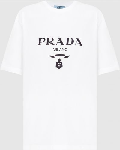 Футболка з логотипом Prada, біла