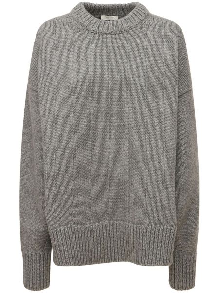 Suéter de lana de cachemir de punto The Row gris