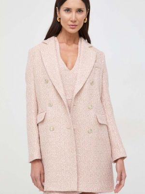 Gyapjú kabát Twinset rózsaszín