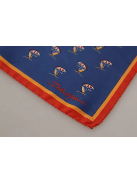 Pañuelo de seda con estampado con bolsillos Dolce & Gabbana azul