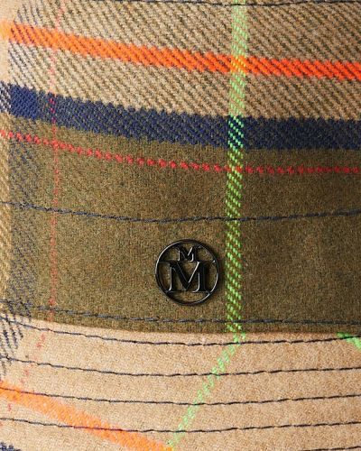 Rūtainas cepure Maison Michel brūns