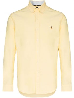 Pérová košeľa s výšivkou Polo Ralph Lauren žltá